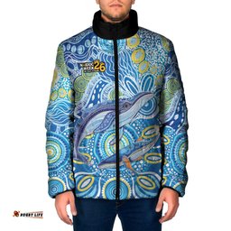 NAIDOC Week 2026 Padded Jacket Dreaming of Whales Aboriginal Dot Art LT9