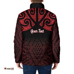 Personalised Keep Maori Wards New Zealand Padded Jacket Stronger Together Aotearoa Taniko LT14