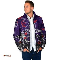 Personalized Fremantle Dockers Padded Jacket Aboriginal Dot Painting Graffiti Style TS04