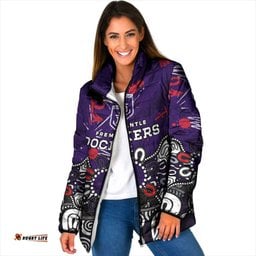 Personalized Fremantle Dockers Padded Jacket Aboriginal Dot Painting Graffiti Style TS04