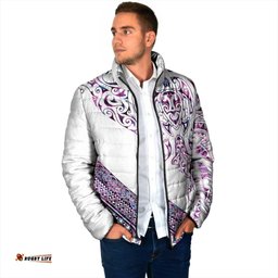 Mawhero Paua shell Kowhaiwhai Taniko Personalised Padded Jacket Manta Ray Shark-Turtle Maori Tribal Style LT9