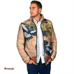 Magpies On Eucalyptus Australia Aboriginal Padded Jacket LT7