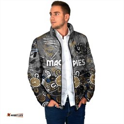Personalized Collingwood Magpies Padded Jacket Aboriginal Dot Painting Graffiti Style TS04