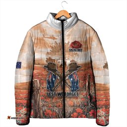 Personalised ANZAC Day Padded Jacket Commemorative Soldier Tribute DT05