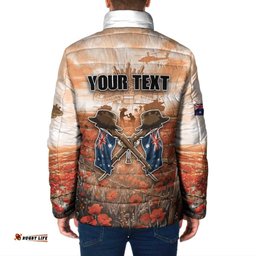 Personalised ANZAC Day Padded Jacket Commemorative Soldier Tribute DT05