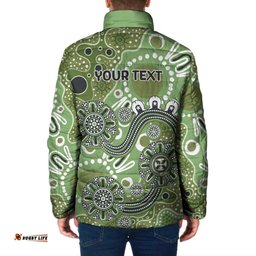 Personalised NAIDOC Week 50 Years Deadly Always Padded Jacket Green Aboriginal Artwork Dot Painting LT9