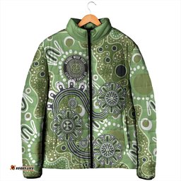 Personalised NAIDOC Week 50 Years Deadly Always Padded Jacket Green Aboriginal Artwork Dot Painting LT9
