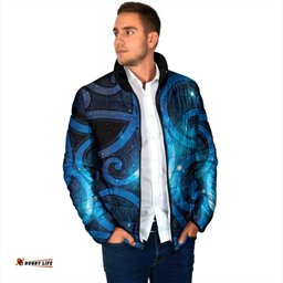 New Zealand Maori Matariki Padded Jacket Galaxy Kowhaiwhai LT7