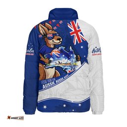 Australia Padded Jacket Australia Day Kangaroo Blue Spirit 26 January Holiday