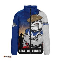 Canterbury-Bankstown Bulldogs Padded Jacket Anzac Day Lest We Forget Silent Dawn