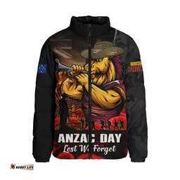 Brisbane Broncos Padded Jacket Anzac Day Rising Dawn Ceremony Lest We Forget Courage