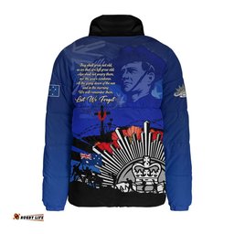 Australia Padded Jacket Anzac Day In Memory Of Brave Servicemen