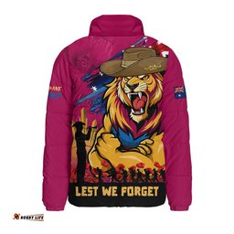 Brisbane Lions Padded Jacket ANZAC Inspired Football Fan Memorial Design