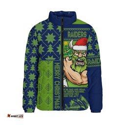 Canberra Raiders Padded Jacket Christmas Magic Knit Style Winter Glow