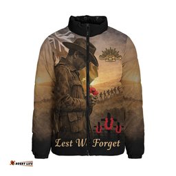 Australia Padded Jacket Anzac Day At Dawn We Remember