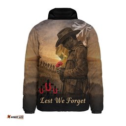 Australia Padded Jacket Anzac Day At Dawn We Remember