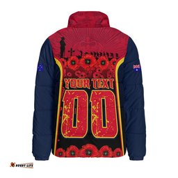 Adelaide Crows Padded Jacket Lest We Forget In Eternal Honor And Duty
