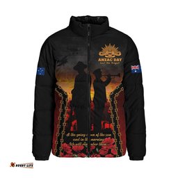 Australia Padded Jacket Anzac Day Dawn Remembrance Eternal Tribute