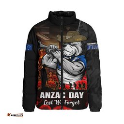 Canterbury-Bankstown Bulldogs Padded Jacket Anzac Day Rising Dawn Ceremony Lest We Forget Courage