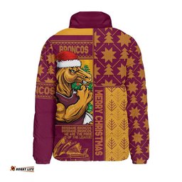 Brisbane Broncos Padded Jacket Christmas Magic Knit Style Winter Glow