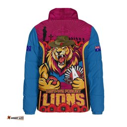 Brisbane Lions Padded Jacket Lest We Forget In Eternal Honor And Duty