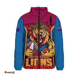 Brisbane Lions Padded Jacket Lest We Forget In Eternal Honor And Duty