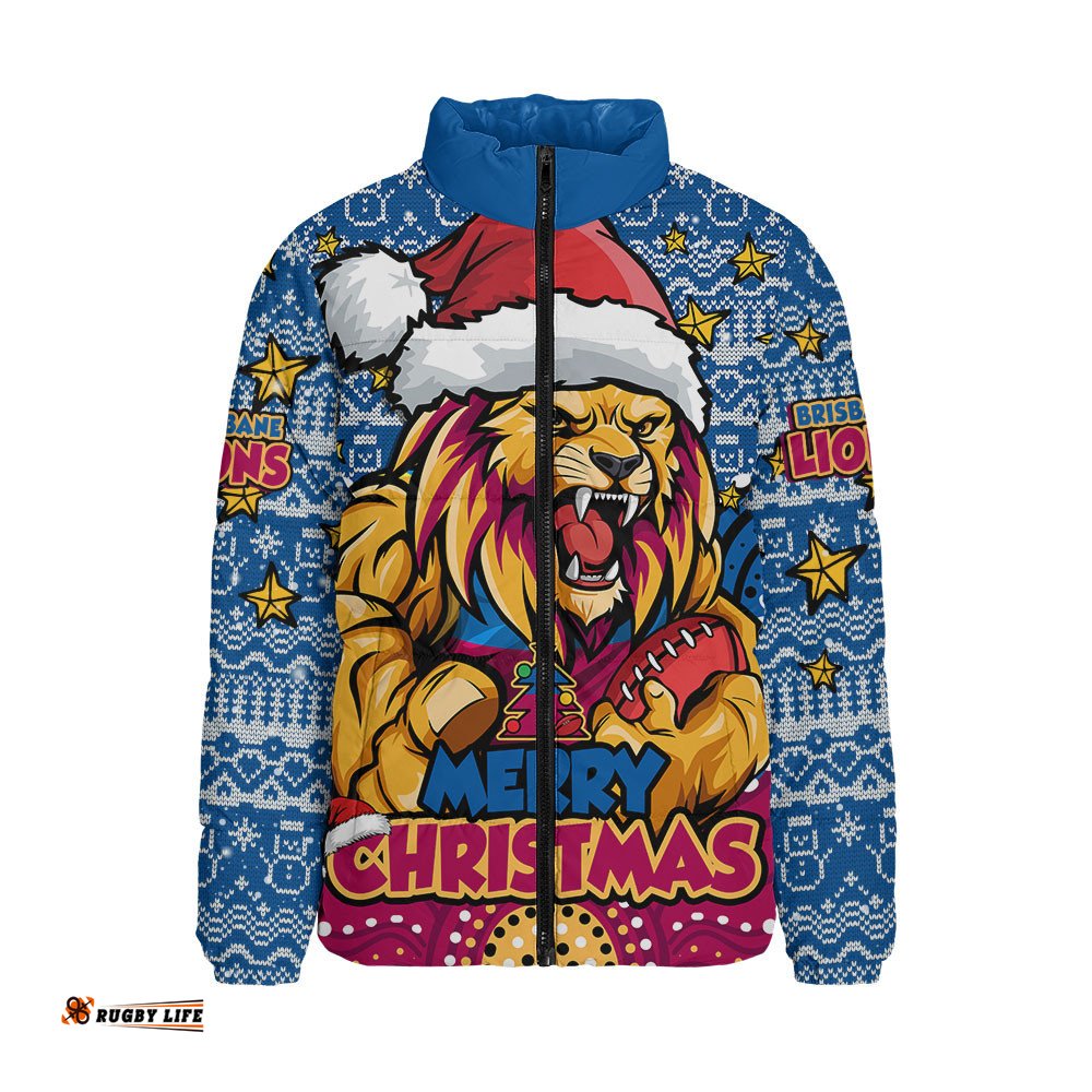 Brisbane Lions Padded Jacket Ugly Christmas Knit Patterns Vintage Jersey
