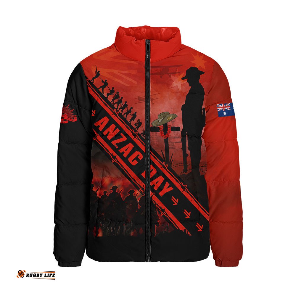 Australia Padded Jacket Anzac Day Dawn Of Sacred Remembrance