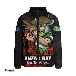 Canberra Raiders Padded Jacket Anzac Day Rising Dawn Ceremony Lest We Forget Courage
