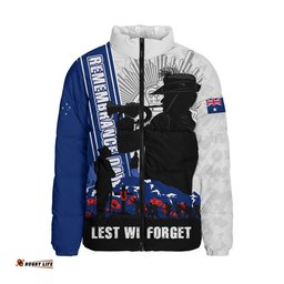 Australia Padded Jacket Remembrance Day Australia Field Of Poppies
