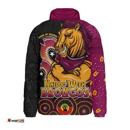 Brisbane Broncos Padded Jacket NAIDOC Week 50 Years Of Deadly Indigenous Pattern