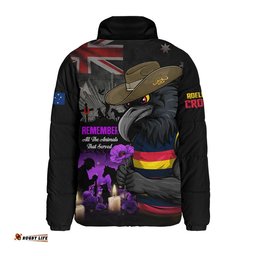 Adelaide Crows Padded Jacket Anzac Day In Memory Of Animals That Served