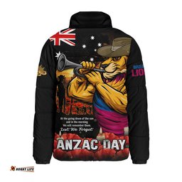 Brisbane Lions Padded Jacket Anzac Day Dawn Of Courage Eternal Tribute