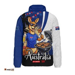 Australia Padded Jacket Australia Day Kangaroo Summer Fest Celebration