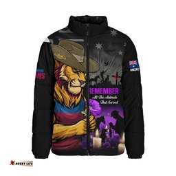 Brisbane Lions Padded Jacket Anzac Day In Memory Of Animals That Served