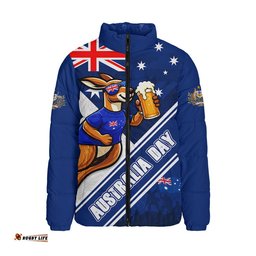 Australia Padded Jacket Australia Day Kangaroo Beer Spirit Of Celebration