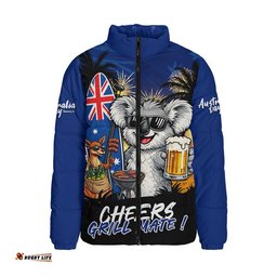 Australia Padded Jacket Australia Day Coastal BBQ Beer Summer Vibes
