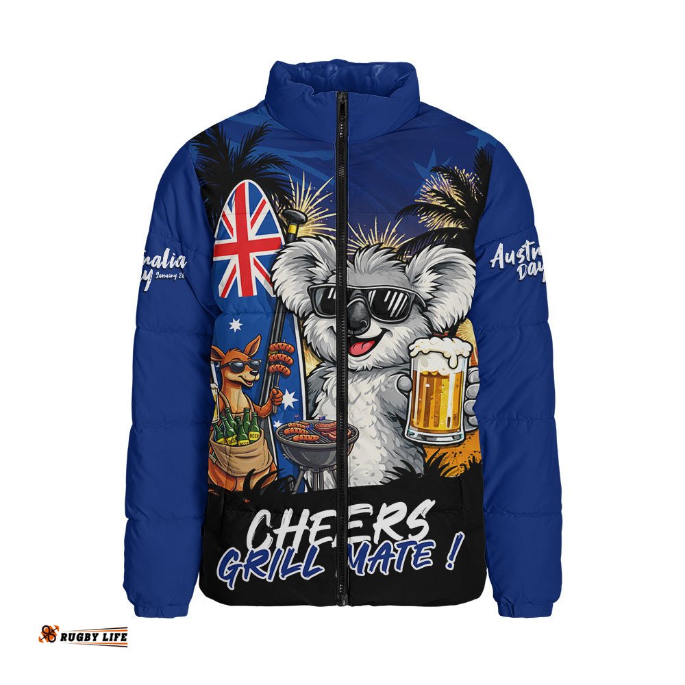 Australia Padded Jacket Australia Day Coastal BBQ Beer Summer Vibes