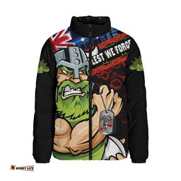 Canberra Raiders Padded Jacket Anzac Remembrance Of The Fallen
