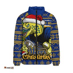 Parramatta Eels Padded Jacket Merry Christmas Game Day Knit Style Team Edition