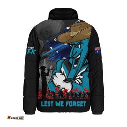 Port Adelaide Padded Jacket ANZAC Inspired Football Fan Memorial Design