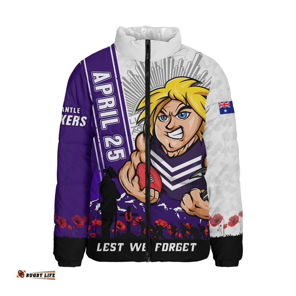 Fremantle Padded Jacket Anzac Day Lest We Forget Memorial