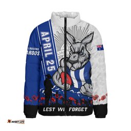 North Melbourne Padded Jacket Anzac Day Lest We Forget Memorial