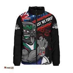New Zealand Warriors Padded Jacket Anzac Remembrance Of The Fallen