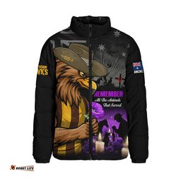 Hawthorn Padded Jacket Anzac Day In Memory Of Animals That Served
