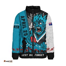 Port Adelaide Padded Jacket Anzac Day Lest We Forget Memorial