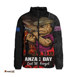 Queensland Maroons Padded Jacket Anzac Day Rising Dawn Ceremony Lest We Forget Courage