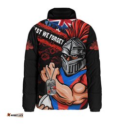 Newcastle Knights Padded Jacket Anzac Remembrance Of The Fallen