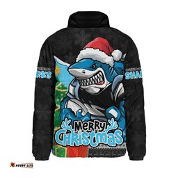 Cronulla-Sutherland Sharks Padded Jacket Santa Scoring Touchdown On Christmas Game Day