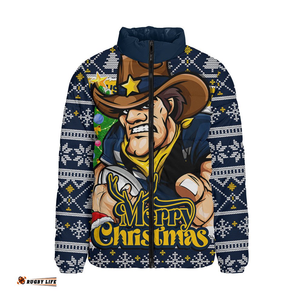North Queensland Cowboys Padded Jacket Merry Christmas Game Day Knit Style Team Edition